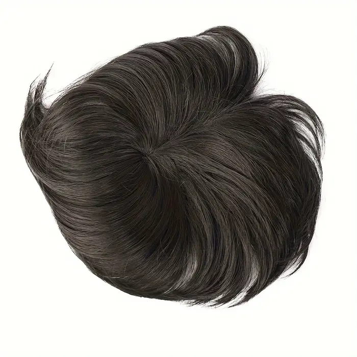 Perruque synthétique courte et droite noire pour homme