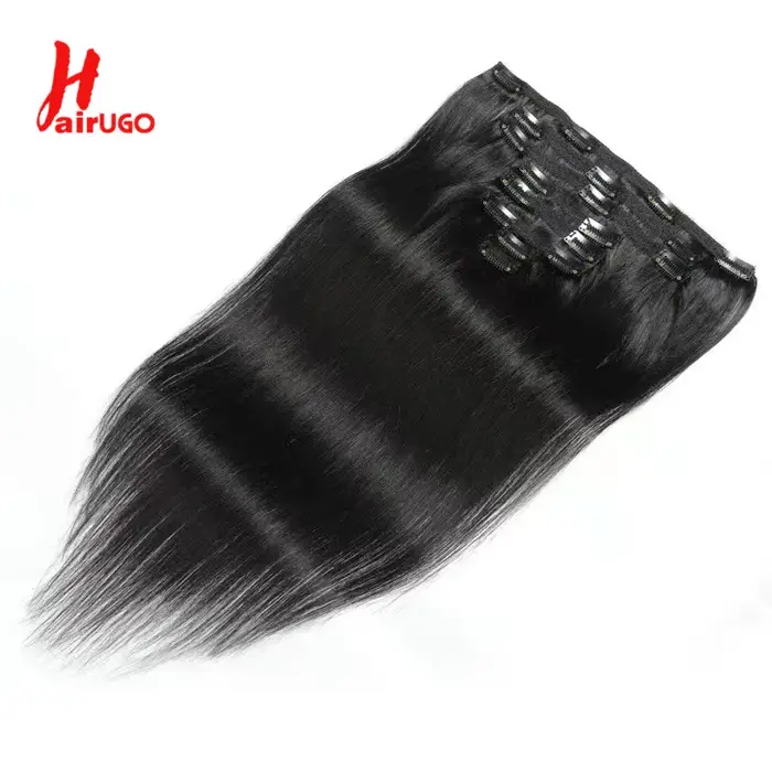 HairUGo – extensions de cheveux brésiliens naturels Non Remy lisses à clips