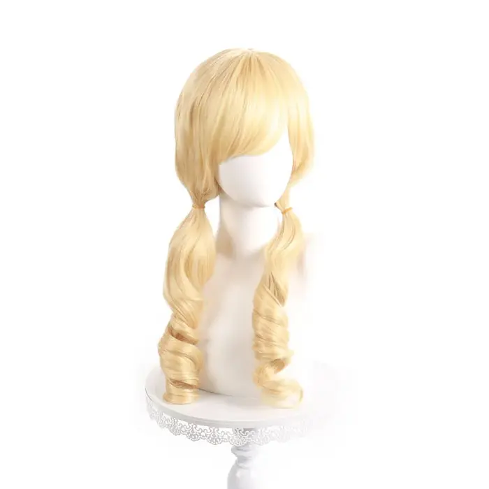 Tomoe Mami Cosplay perruques Puella Magi Madoka Magica combats perruque résistant à la chaleur soie Rose maille