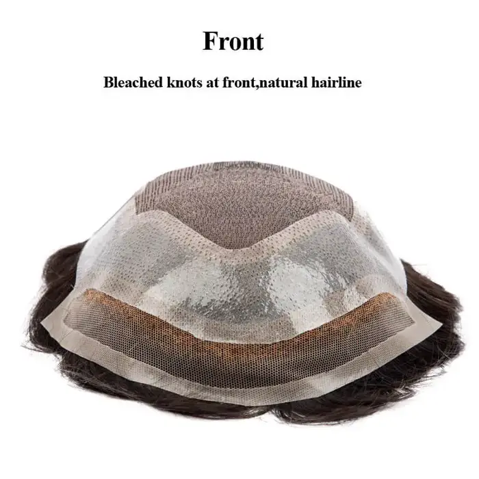 Perruque Toupet Swiss Lace Front pour Homme