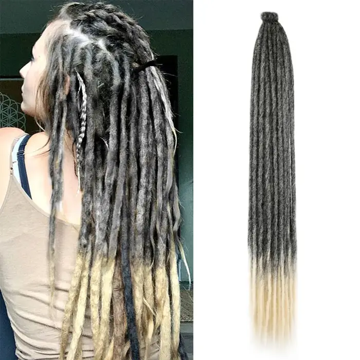 Extensions capillaires synthétiques Dreadlock de 24 pouces, 10 racines/Lot, Extensions Hippie à une 