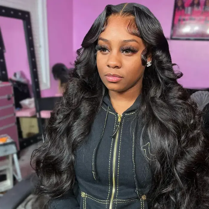 Perruque Lace Front Body Wave 30-36 pouces, densité 200, avec dentelle frontale 13x4 ou 13x6, en che