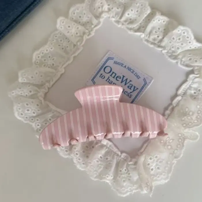 Nouvelles pinces à cheveux coréennes bleues et roses à rayures pour femmes et filles