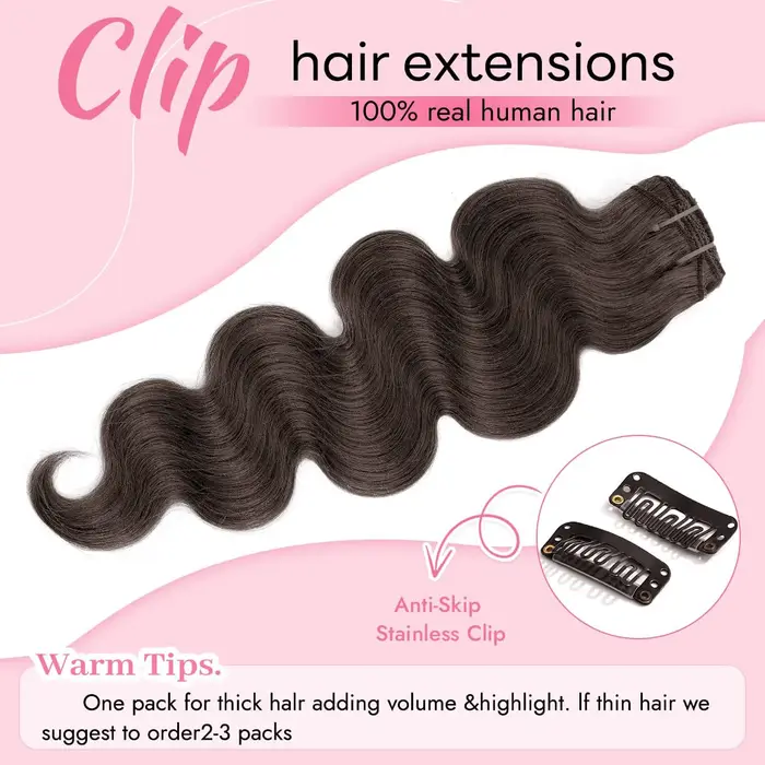 Extensions de cheveux à clipser