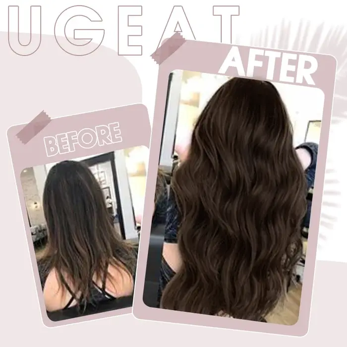 Ugeat Extensions de cheveux à pointe plate