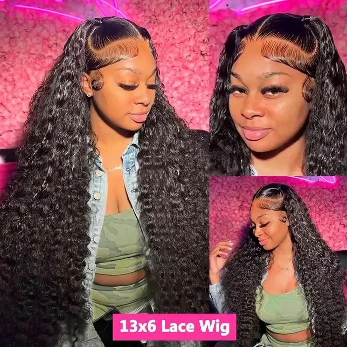 Perruque Lace Front Wig Brésilienne Naturelle Bouclée, Cheveux Humains, 13x6 HD, 13x4, 40 Pouces, Ha