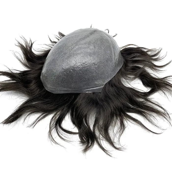 Toupet hommes capillaire prothèse perruque homme 0.06mm peau complète réel cheveux humains perruques courtes morceau