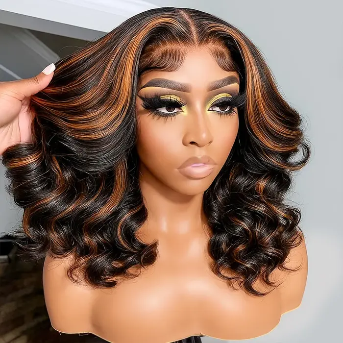 1B/30 mettre en évidence Bob perruque cheveux humains 13x4 Ombre dentelle avant perruques cheveux hu