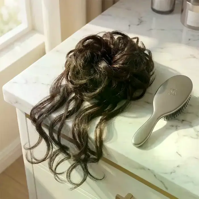 Chignon synthétique élégant et bouclé avec élastique