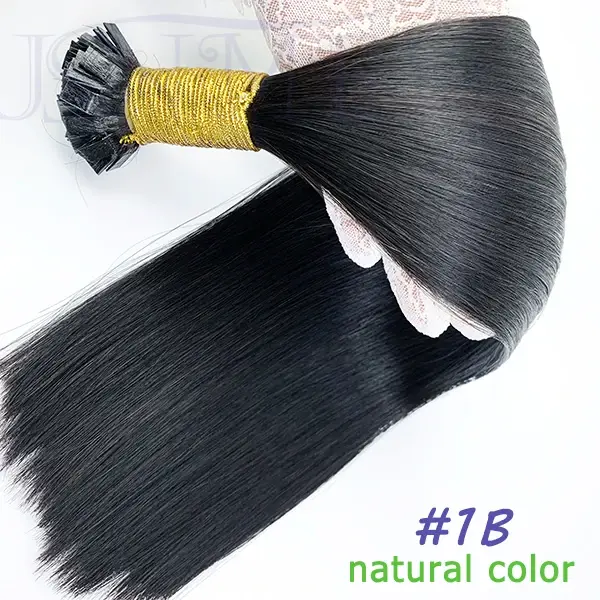 JSNME Extensions de cheveux à pointe plate 100%