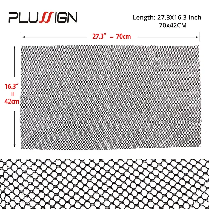 Filet de tissage de cheveux en tissu respirant de taille généreuse, filet noir en Polyester de Style