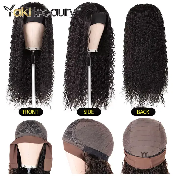 Perruques synthétiques longues et crépues bouclées, 28 pouces, bandeau de glace pour femmes noires, 