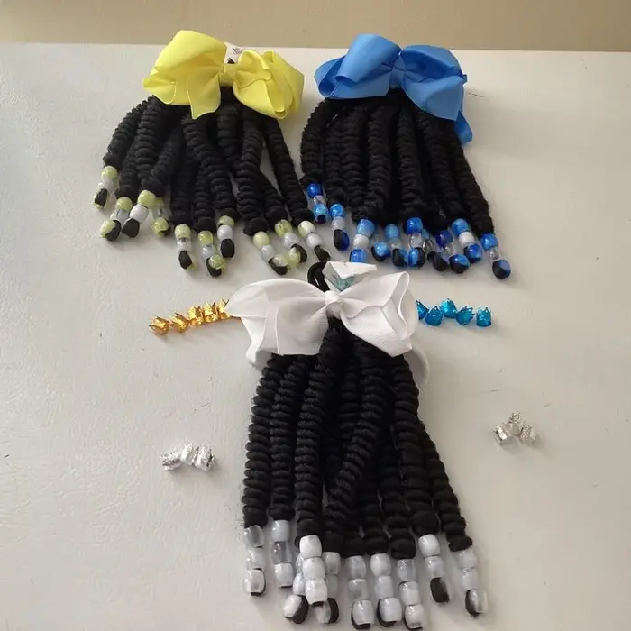 Ensemble de queue de cheval tressée de perles
