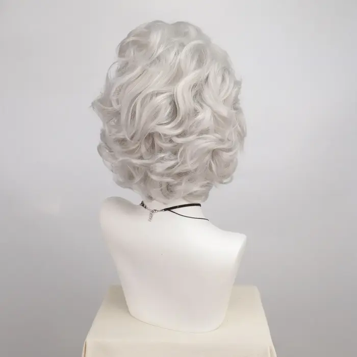 Perruque de vieille dame pour femmes perruques grises