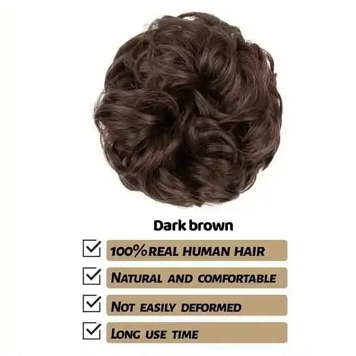 2 pièces femmes réel cheveux humains Chignon Chignon pièces de cheveux naturel bouclés moelleux beig