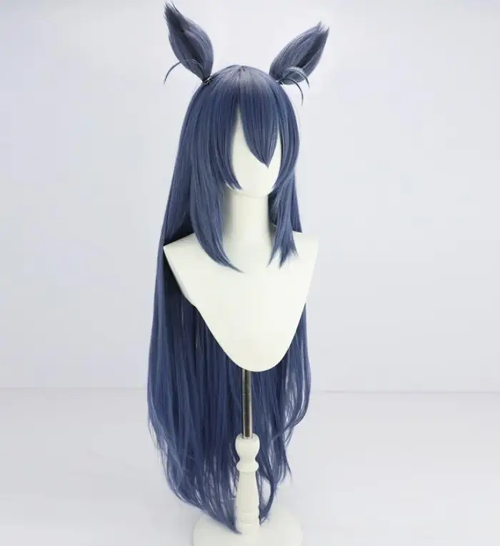 Cosplay Uma Musume jolie Derby Hishi Amazon perruque Halloween anime fête bleu longue