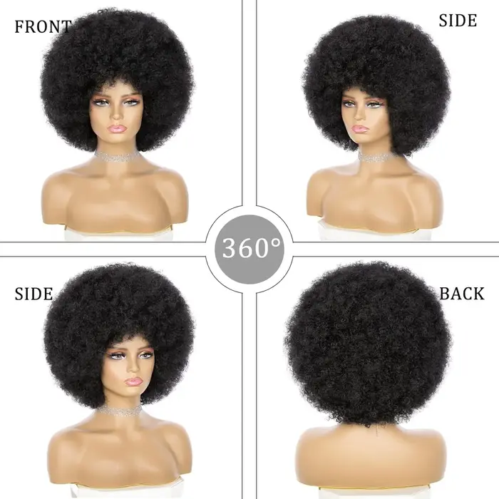 Perruque synthétique Afro bouclée et crépue pour femmes