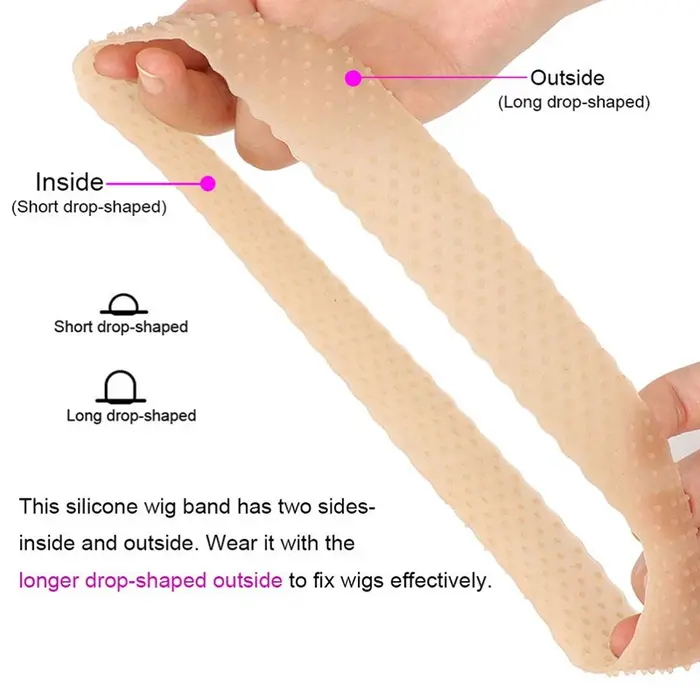 Bande de poignée de perruque élastique en Silicone