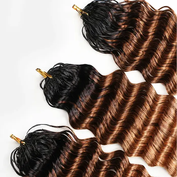 Extensions de cheveux au crochet pré-séparées 1b/ # 4/ # 27 Ombre Blonde Color Deep Wave Protective Style Miracle Knots Human Hair