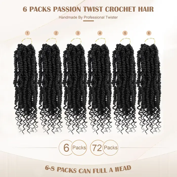 Extensions de tresses synthétiques pré-torsadées Passion Twist