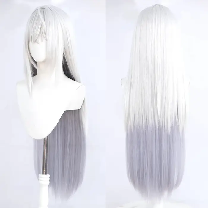 Perruque longue et droite blonde pour cosplay d'anime avec double queue de cheval, perruques Lolita 