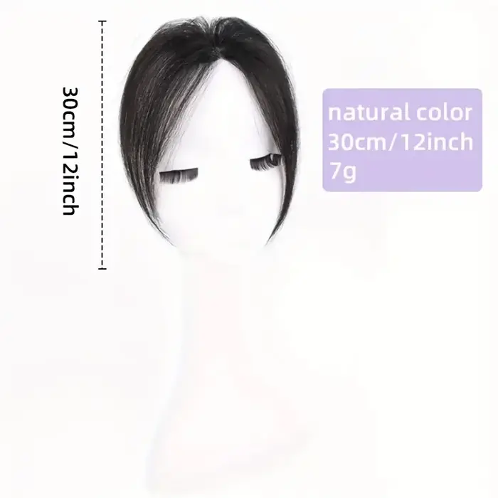 Perruque femme avec frange qui ajoute du volume en vrais cheveux humains pour couvrir le haut et la