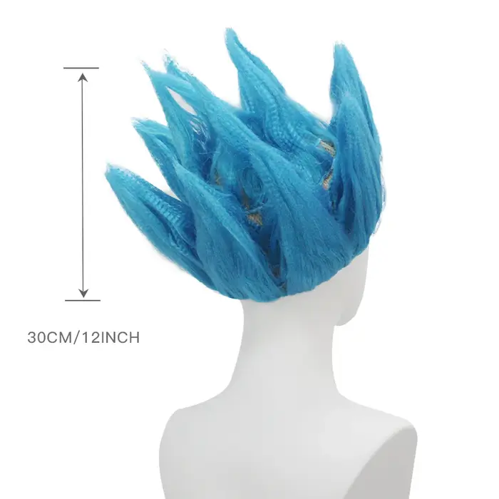 Perruque synthétique courte à pointes effet flamme unisexe pour cosplay d'héroïne d'anime