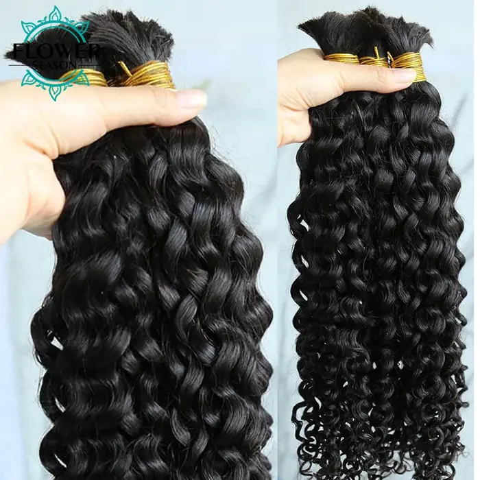 Cheveux humains en vrac pour tresser en gros tresses Boho birmans Extensions