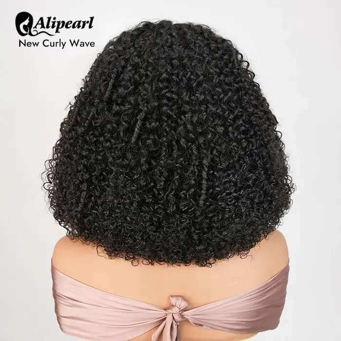 Alipearl cheveux nouvelle vague bouclée perruque sans colle pré blanchi pré coupé 7x5 prêt à sortir fermeture