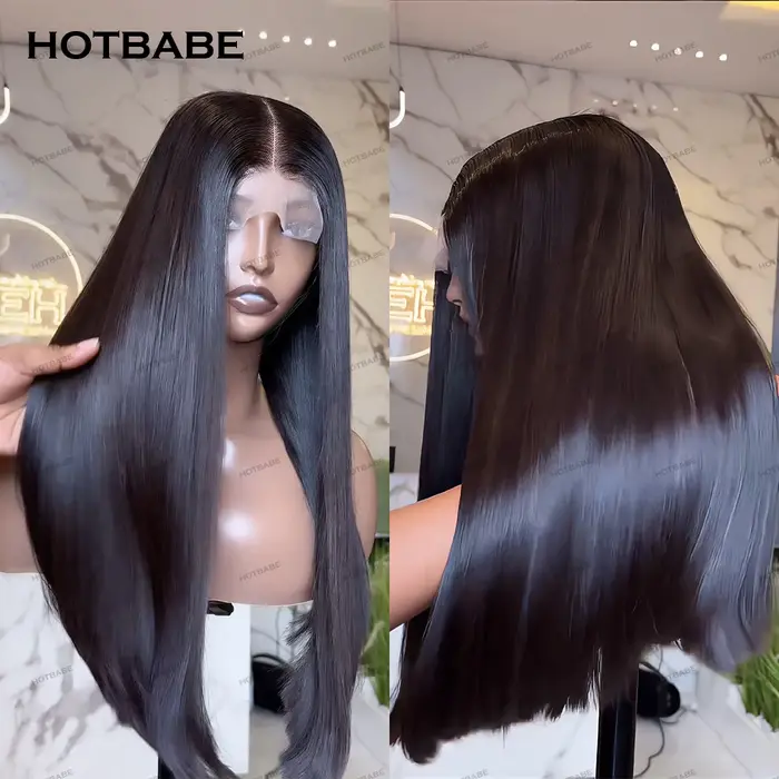 36 pouces perruques de cheveux humains droites soyeux droite 13 × 6 HD dentelle frontale perruque br
