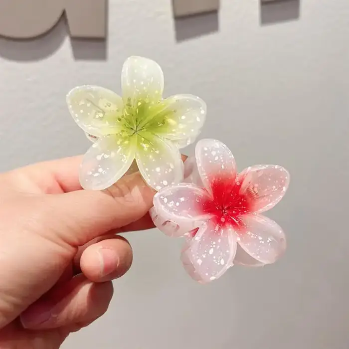 Pince à cheveux transparente à paillettes