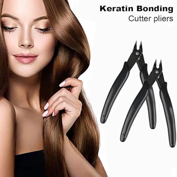 Pince à couper les extensions de cheveux en kératine, outil professionnel de coupe de mèches, pince de coiffure en acier inoxydable