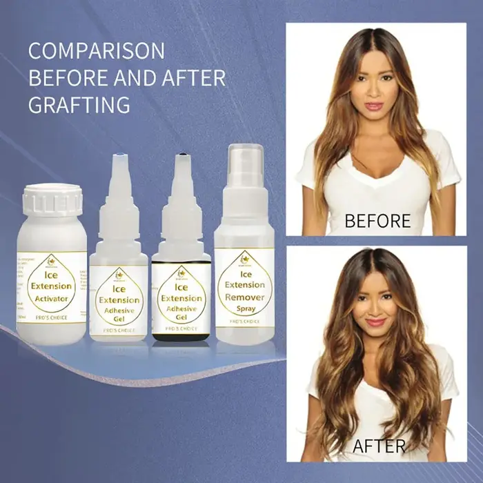Kit de Gel de colle pour extensions de cheveux