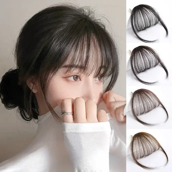 3D Remy cheveux humains Air frange pour fille femmes front réédition une pince dans les Extensions d