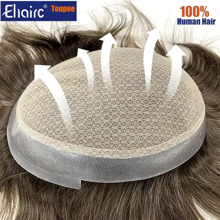 Australie Double couches hommes perruque respirant mâle cheveux prothèse dentelle PU cheveux, homme 