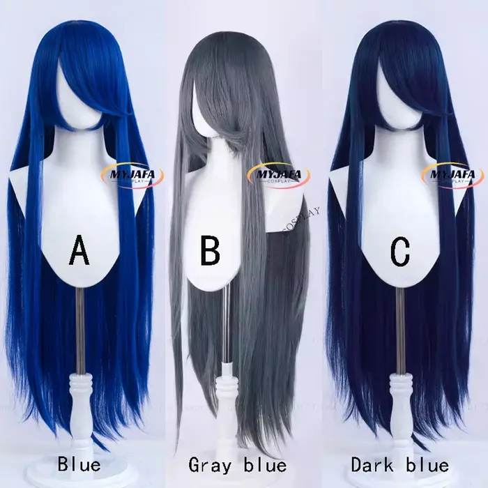 Perruque de Cosplay synthétique longue et lisse de 100cm
