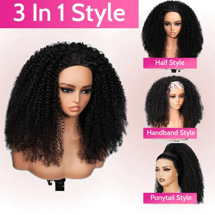 ISEE cheveux vague d'eau demi perruque 100% perruques