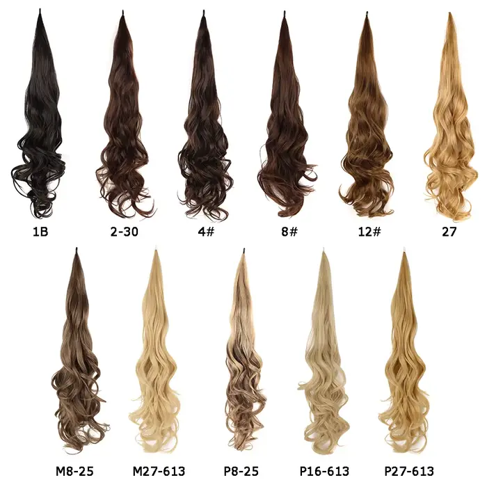 Extensions de queue de cheval synthétique pour femmes, fausse queue de cheval blonde, postiches, 26 