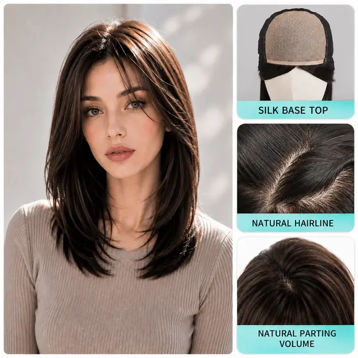Perruque en cheveux humains malaisiens