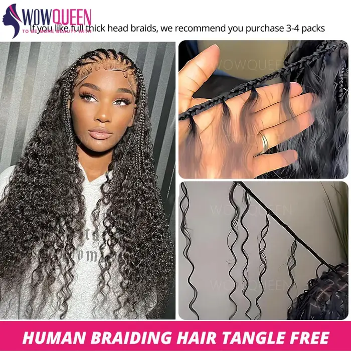 Deep Wave Cheveux Humain En Vrac Pour Tissage Bouclé Cheveux Humain Tresse Meches Boho Brésilien 100