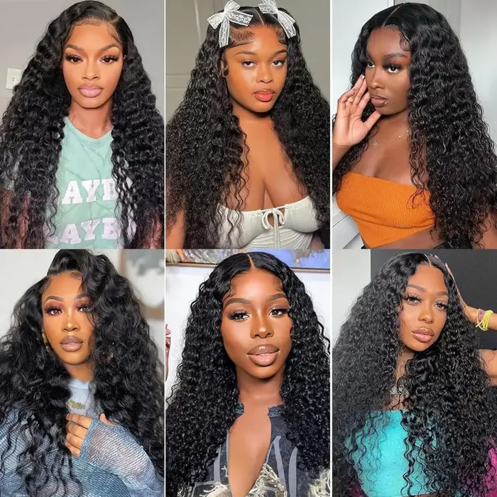 Extensions de cheveux humains Deep Wave, mèches bouclées 12A, 22, 24, 26 pouces, effet mouillé et on