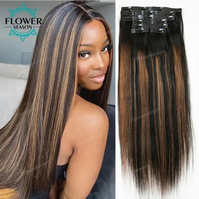 Extensions de cheveux naturels à clips