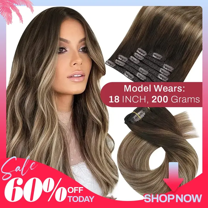 Moresoo-Extensions de cheveux à clipser