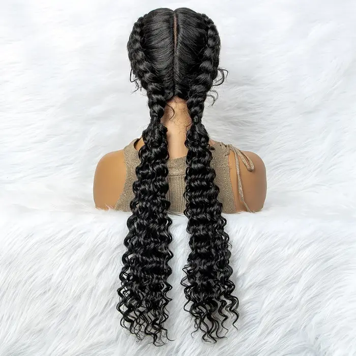 Perruque Lace Front Synthétique Bouclée et Ondulée pour Femme Africaine