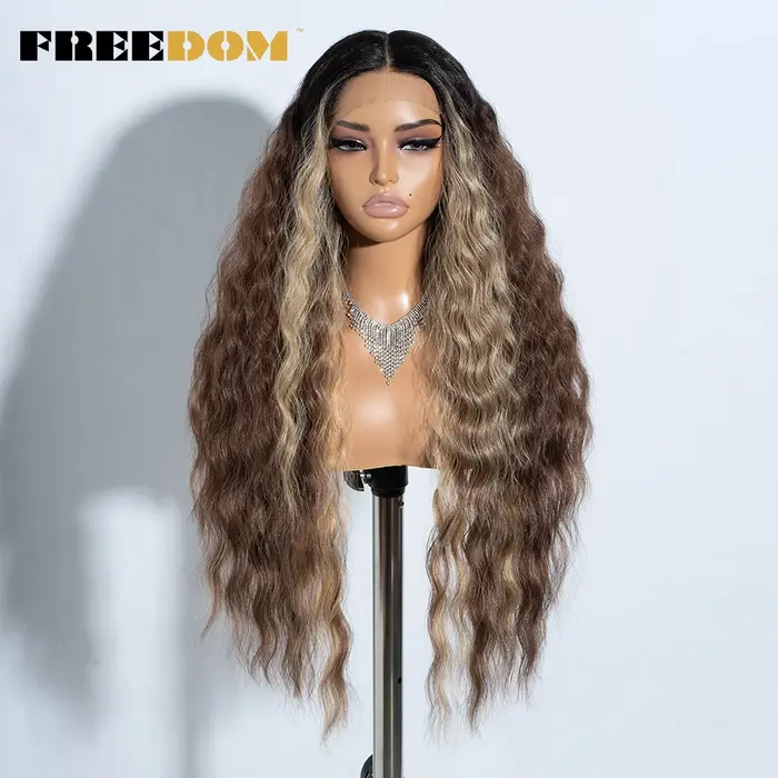FREEDOM – perruque Lace Front Wig synthétique ondulée longue et profonde