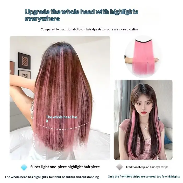 Extensions capillaires synthétiques colorées à clipser