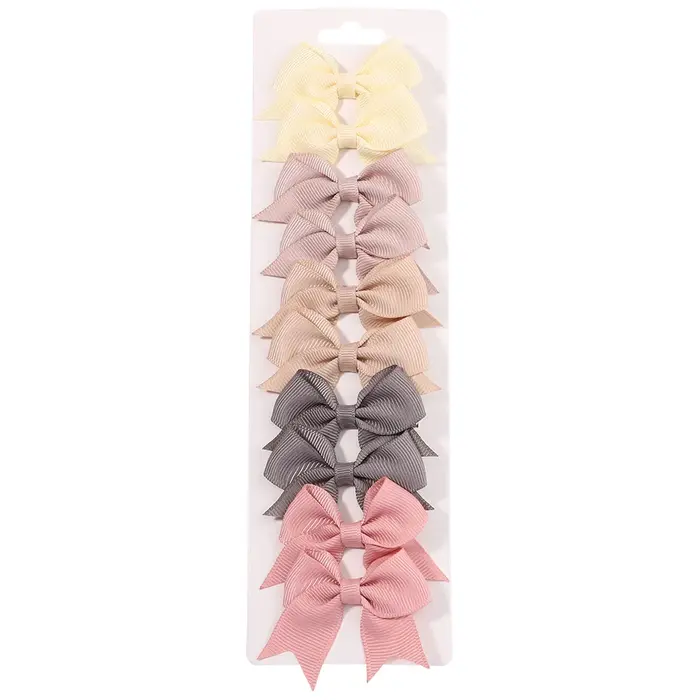 Pinces à cheveux avec nœuds pour enfants, couleur unie, pour bébés filles, ruban fait à la main, épi