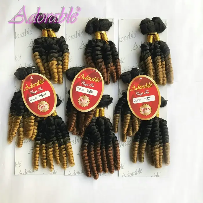 Adorable Bundles Hair - Lot de 6 mèches synthétiques GO / Extensions de cheveux de 10 à 14 pouces