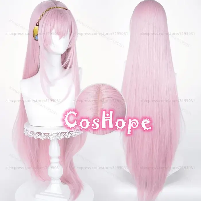 Luka Cosplay perruque 100 cm longue droite rose