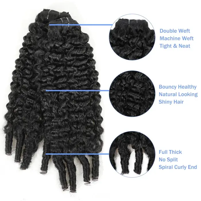 Lots de Cheveux Humains Bouclés Birmans 12A